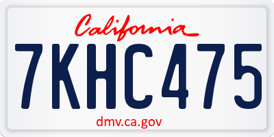 CA license plate 7KHC475
