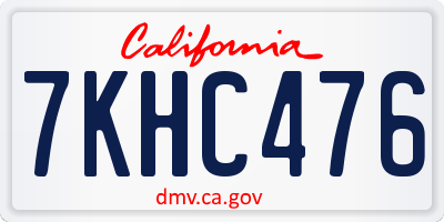 CA license plate 7KHC476