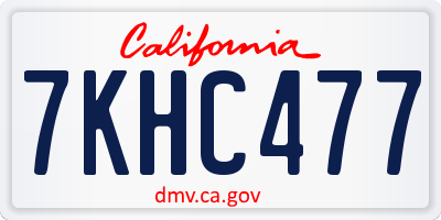 CA license plate 7KHC477