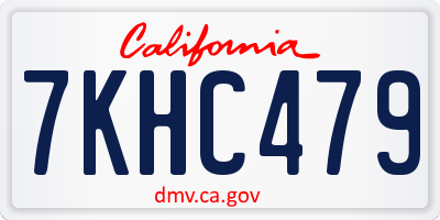 CA license plate 7KHC479