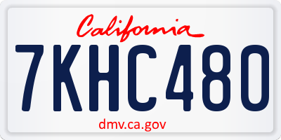 CA license plate 7KHC480
