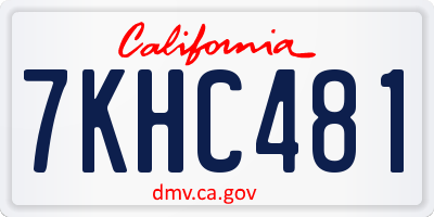 CA license plate 7KHC481