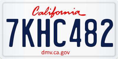 CA license plate 7KHC482