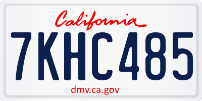 CA license plate 7KHC485