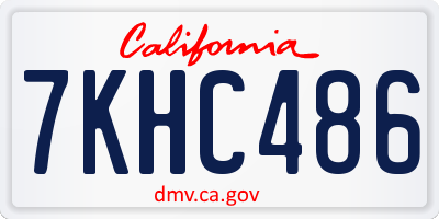 CA license plate 7KHC486