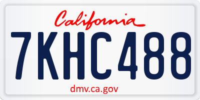 CA license plate 7KHC488