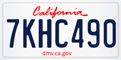 CA license plate 7KHC490