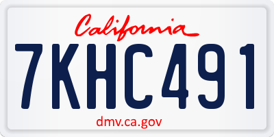 CA license plate 7KHC491