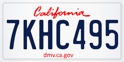CA license plate 7KHC495