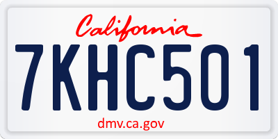CA license plate 7KHC501
