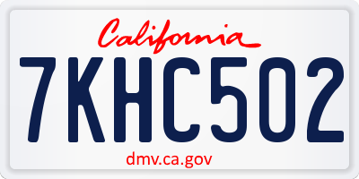 CA license plate 7KHC502