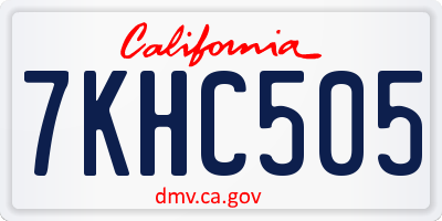 CA license plate 7KHC505