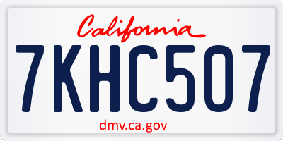 CA license plate 7KHC507