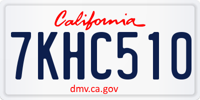 CA license plate 7KHC510