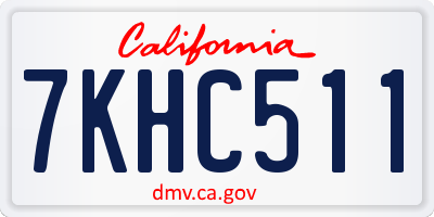 CA license plate 7KHC511
