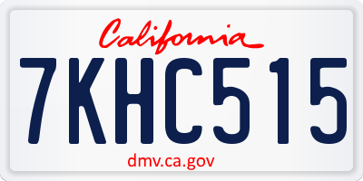CA license plate 7KHC515