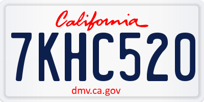 CA license plate 7KHC520