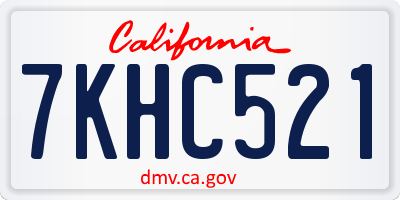 CA license plate 7KHC521