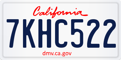 CA license plate 7KHC522