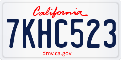 CA license plate 7KHC523