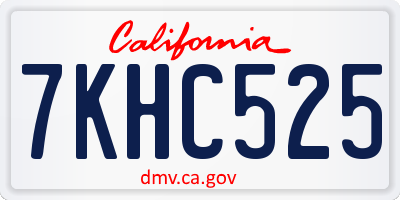 CA license plate 7KHC525