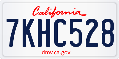 CA license plate 7KHC528