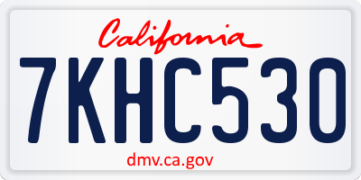 CA license plate 7KHC530