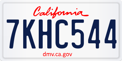 CA license plate 7KHC544