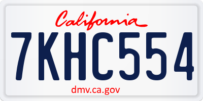 CA license plate 7KHC554