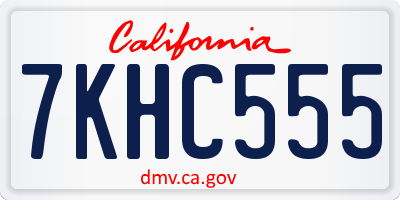 CA license plate 7KHC555