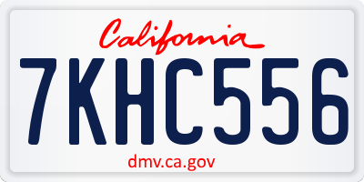 CA license plate 7KHC556