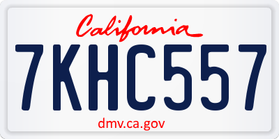 CA license plate 7KHC557