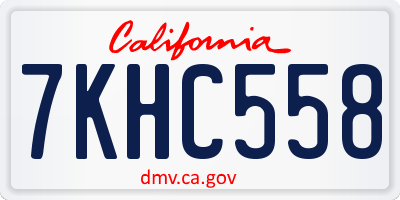 CA license plate 7KHC558