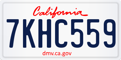 CA license plate 7KHC559