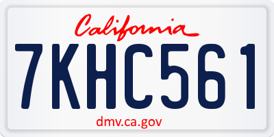 CA license plate 7KHC561