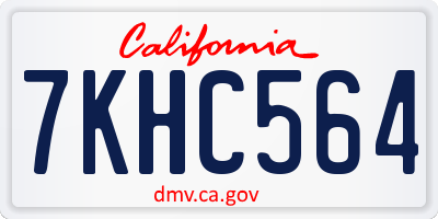 CA license plate 7KHC564