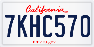 CA license plate 7KHC570