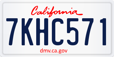 CA license plate 7KHC571