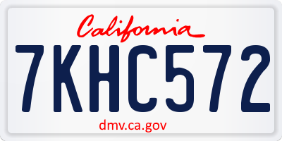 CA license plate 7KHC572