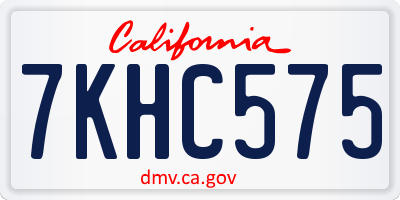 CA license plate 7KHC575