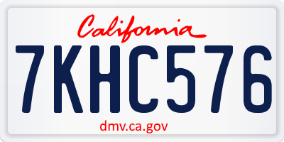 CA license plate 7KHC576