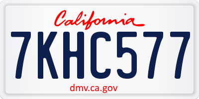 CA license plate 7KHC577