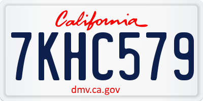 CA license plate 7KHC579