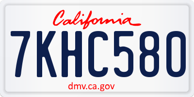 CA license plate 7KHC580