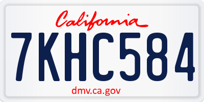 CA license plate 7KHC584
