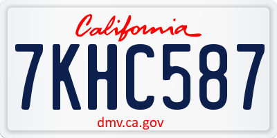 CA license plate 7KHC587