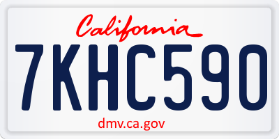 CA license plate 7KHC590