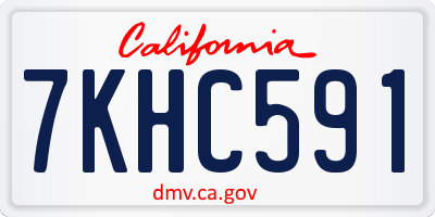 CA license plate 7KHC591