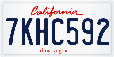 CA license plate 7KHC592