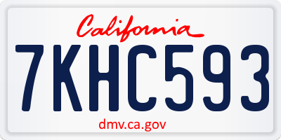 CA license plate 7KHC593